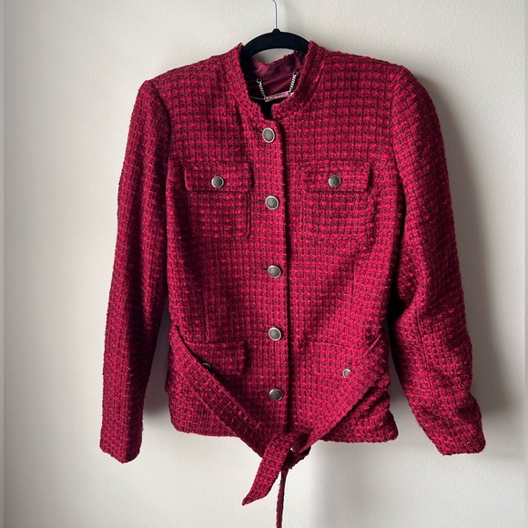White House Black Market Tweed Waist Tie Jacket - Picture 1 of 4